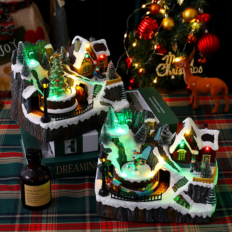 Christmas village with lights Bowlift