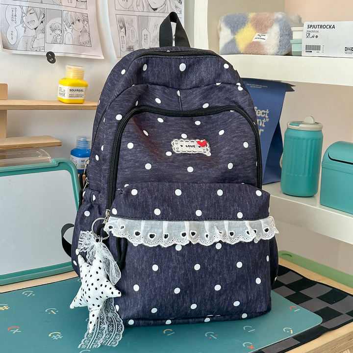 Trendy Star-Print School Backpack Bowlift