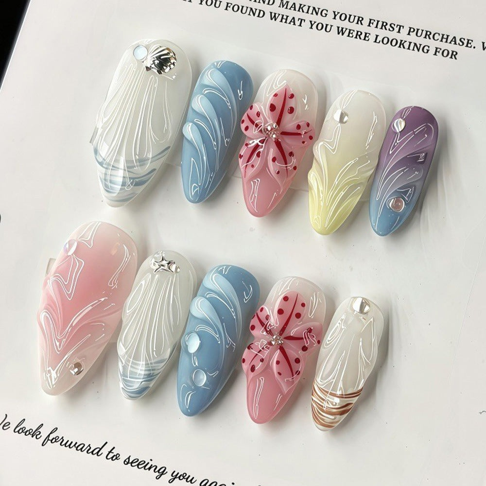 Artificial nails in creative floral design Bowlift