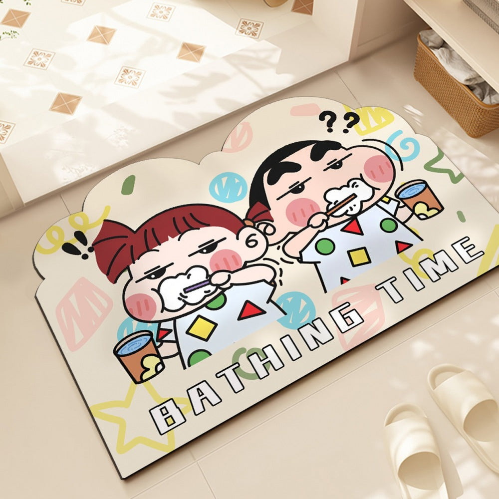 Cartoon Bear-Themed Bath Mat