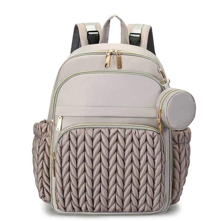 Chic Multi-Compartment Backpack with Stylish Braided Design Bowlift