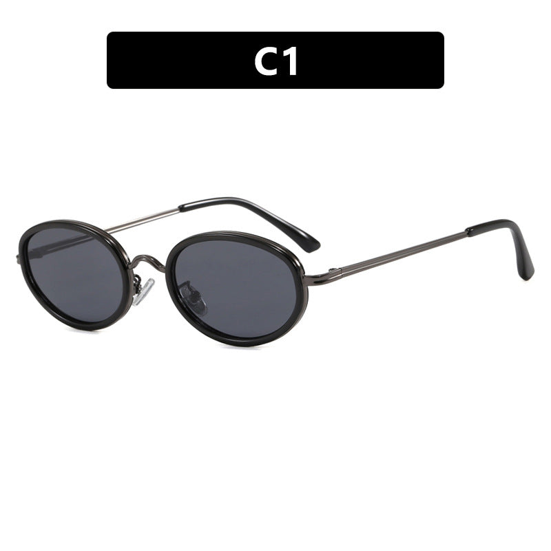Ladies elegant round sunglasses with stylish metal frame Bowlift
