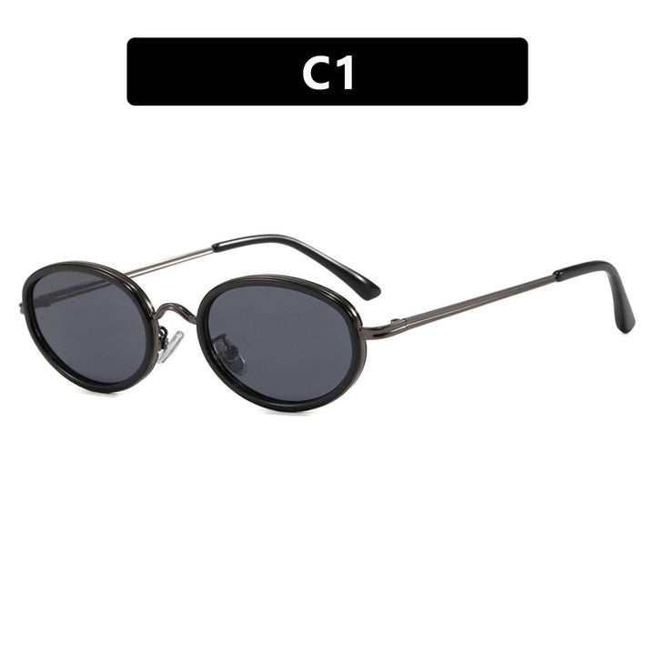 Ladies elegant round sunglasses with stylish metal frame Bowlift