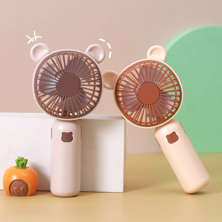 Ladies Portable Handheld Fan in Cute Bear Design Bowlift