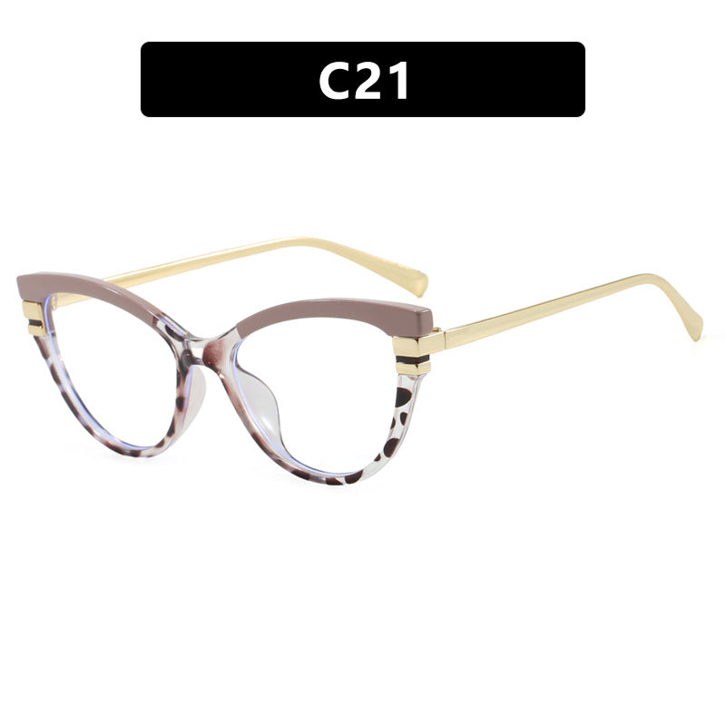 Ladies Cat-Eye Sunglasses with Elegant Plastic Frame and Golden Accents Bowlift