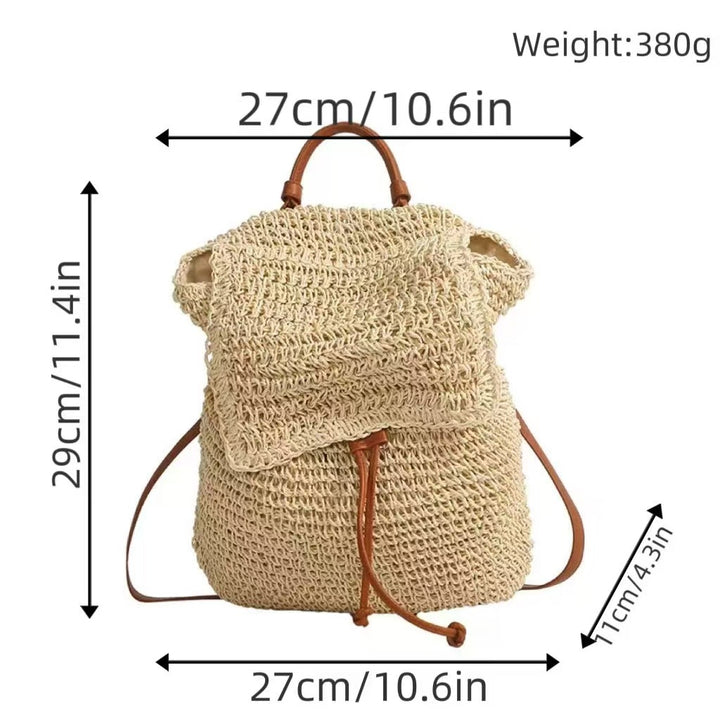Backpack with Hand-Crocheted Design and Sturdy Leather Straps Bowlift