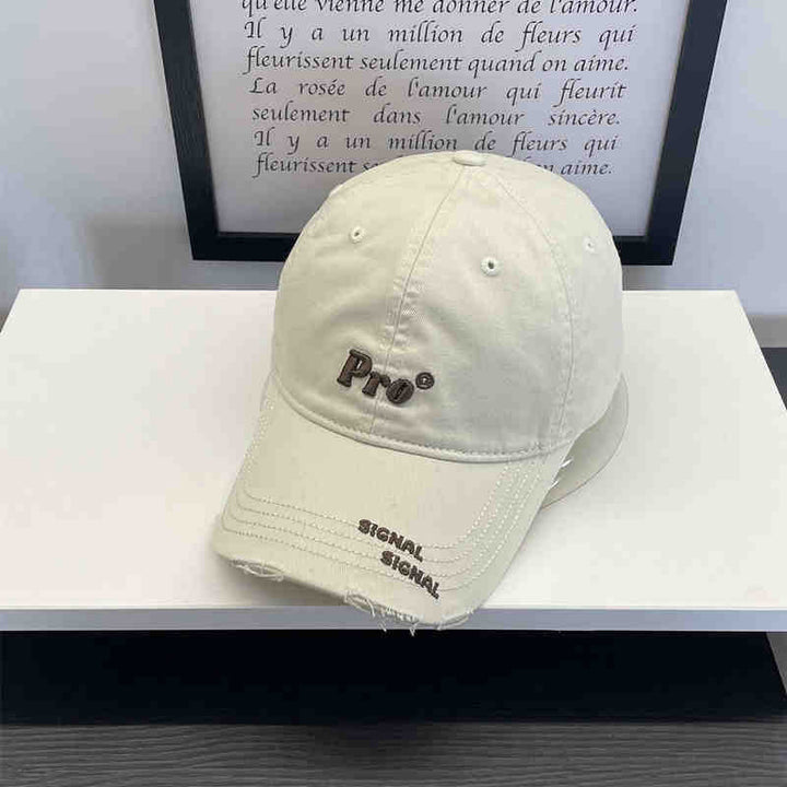 Women's Casual Distressed Embroidered Baseball Cap Bowlift