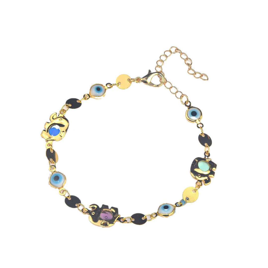 Colorful Eye Charm Statement Necklace Bowlift