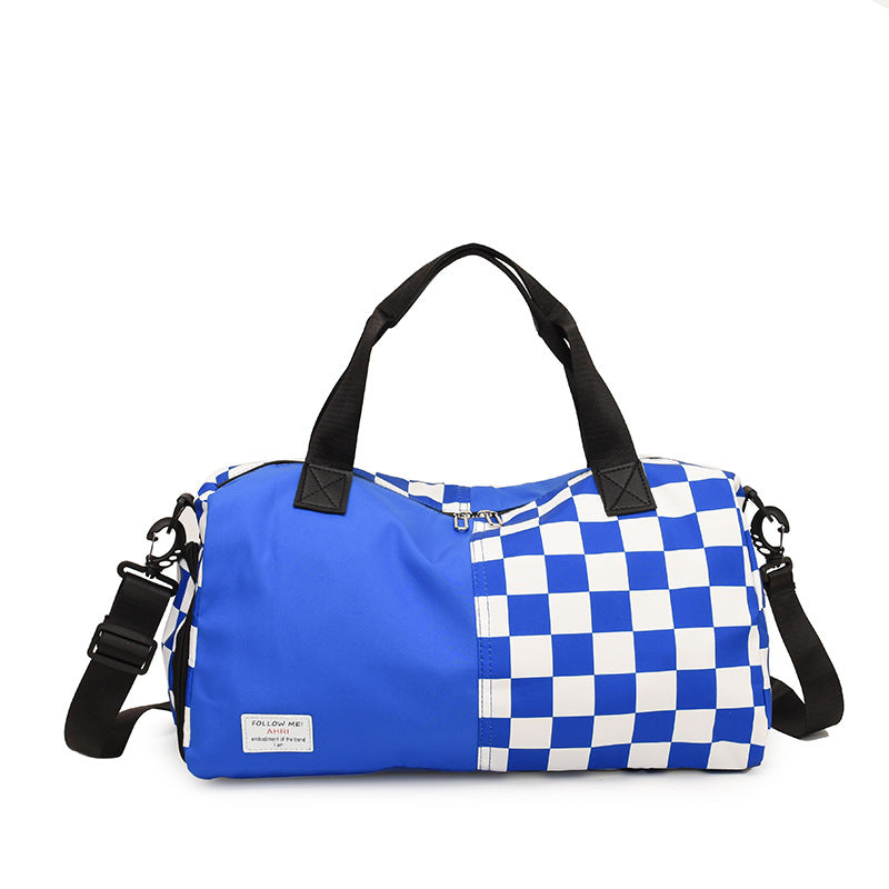 Checkered Pattern Durable Travel Duffel