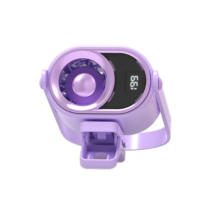 Unisex portable mini fan with LED display Bowlift