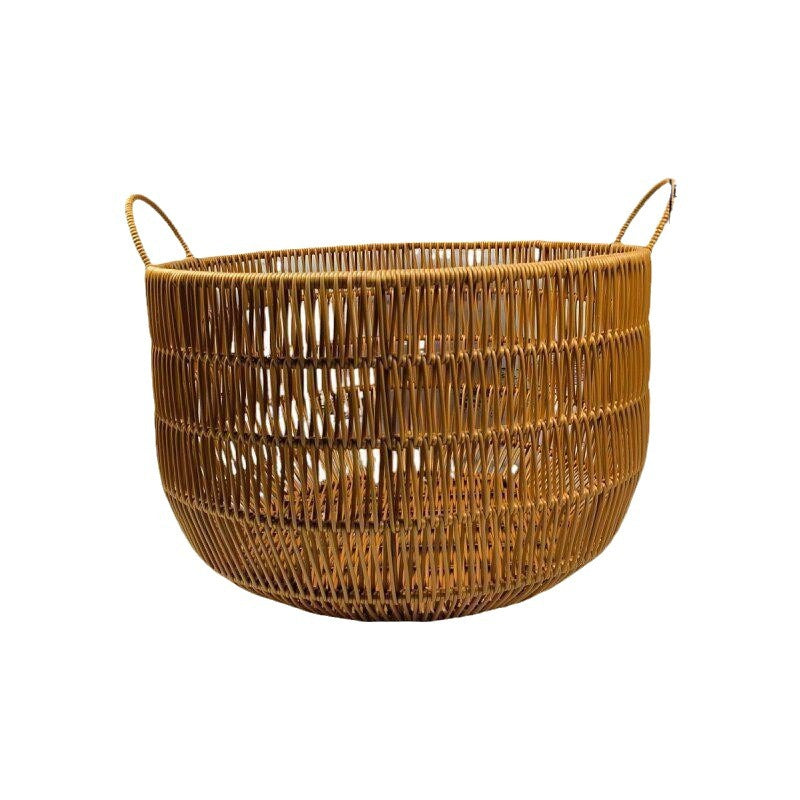 Large Round Handcrafted Woven Storage Basket Bowlift