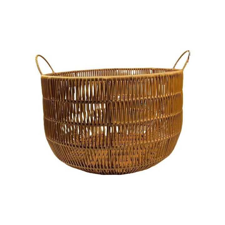 Large Round Handcrafted Woven Storage Basket Bowlift