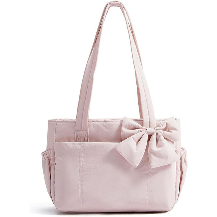 Fashionable Tote Bag with Decorative Bow Detail Bowlift