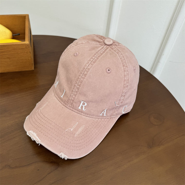Women's Distressed Denim Baseball Cap Bowlift