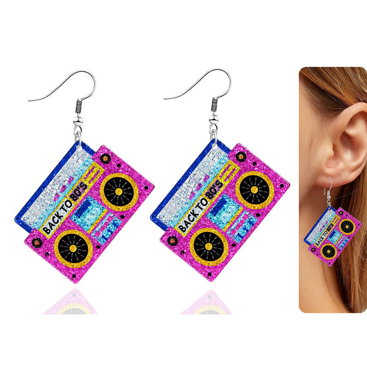 Retro-Inspired Compact Cassette Earrings Bowlift
