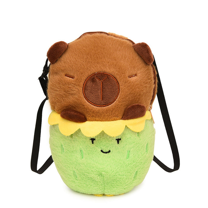 Plush Shoulder Bag with Cute Dessert Design Bowlift