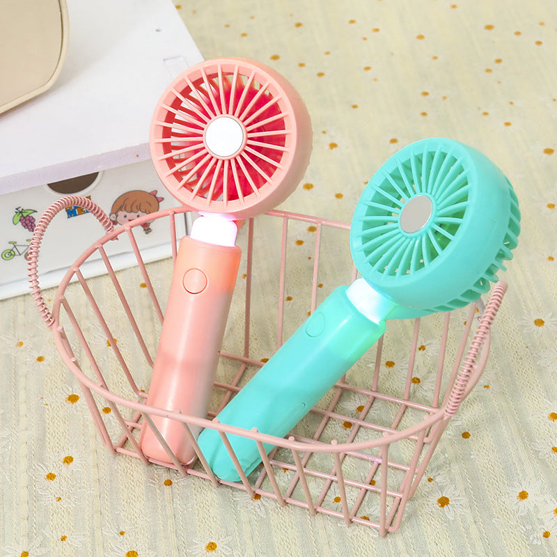 Women's Portable Hand Fan with LED Lighting and Ergonomic Handle Bowlift