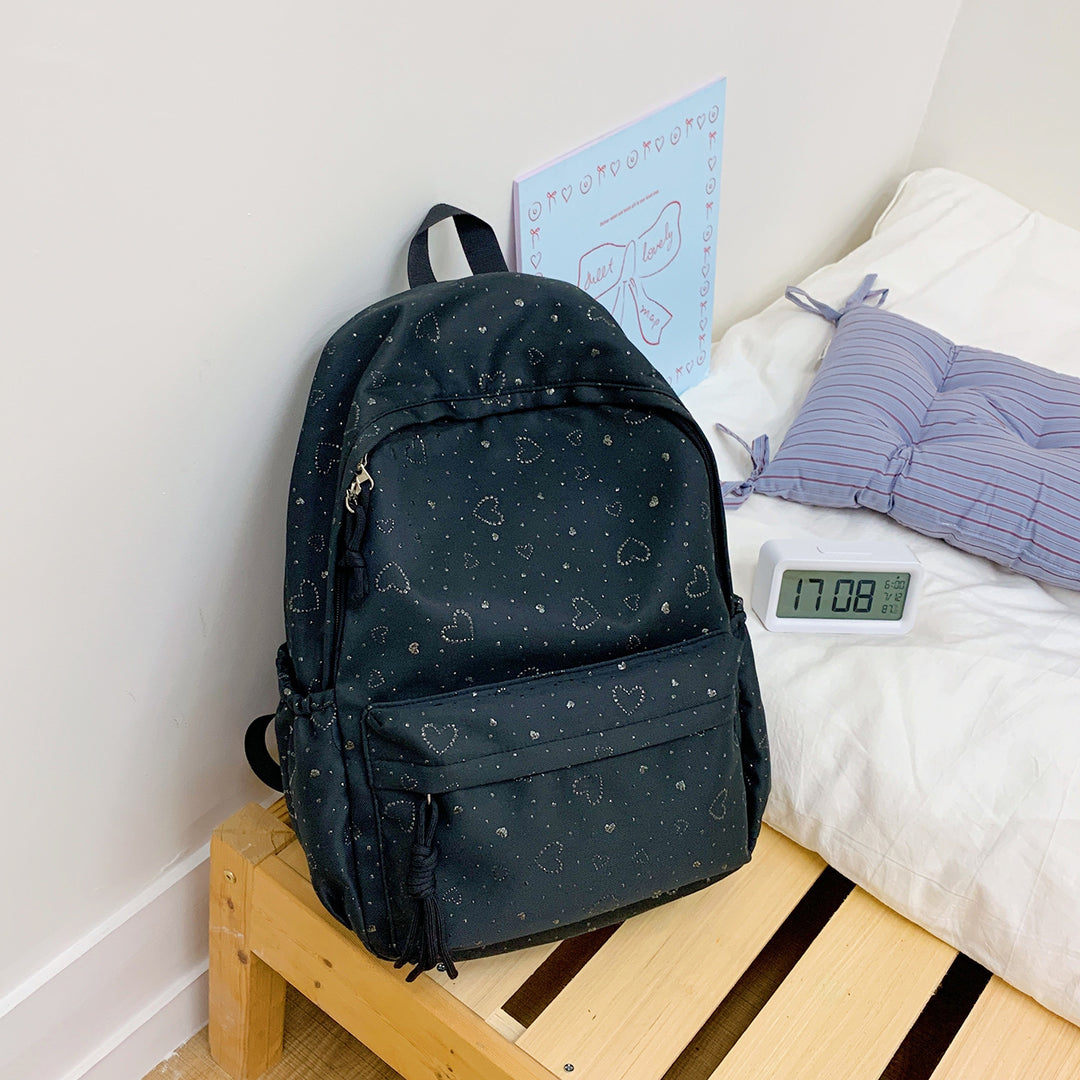 Heart-Patterned School Backpack Bowlift