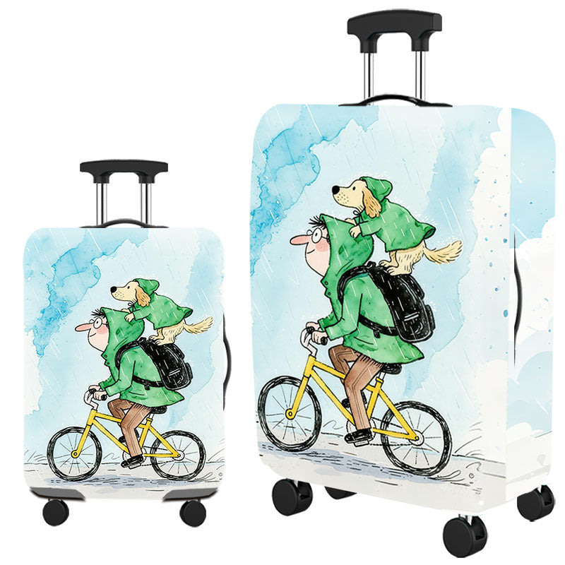 Tropical Leaf Print Hard Shell Luggage Bowlift