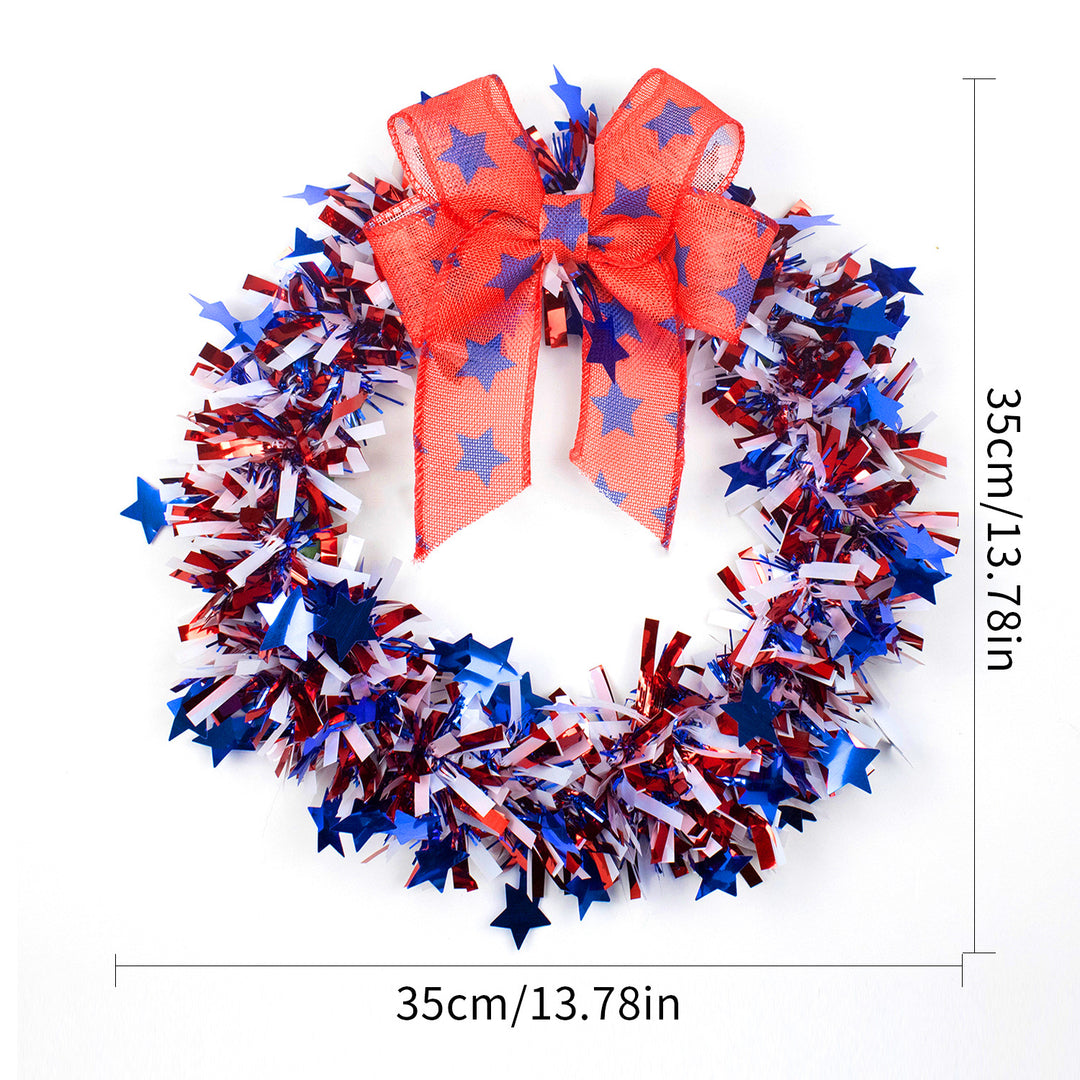 Unisex decorative door wreath with star confetti and large bow Bowlift