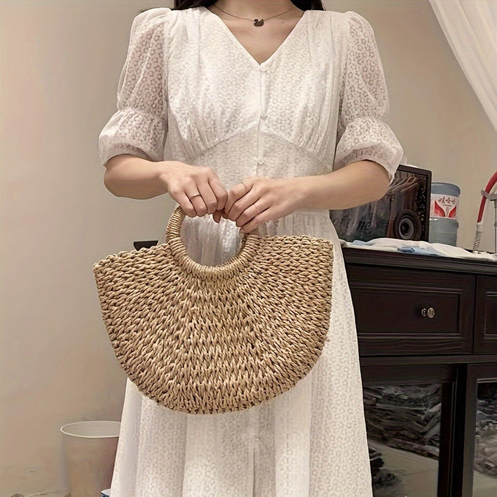 Handmade basket bag with light ruffles Bowlift