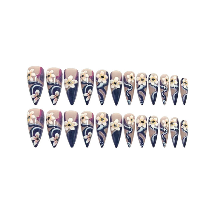 Artificial nails in elegant floral design Bowlift
