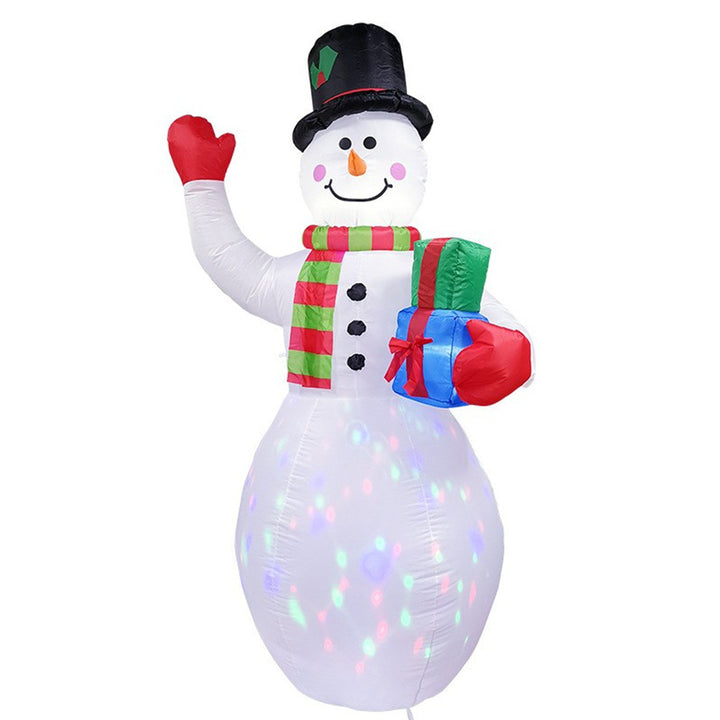 Inflatable Led Yard Santa Riding Polar Bear Outdoor Christmas Decoration With Internal Fan And Anchor Stakes