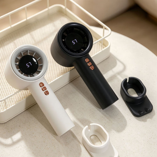 Women's portable high-speed fan with digital temperature display Bowlift