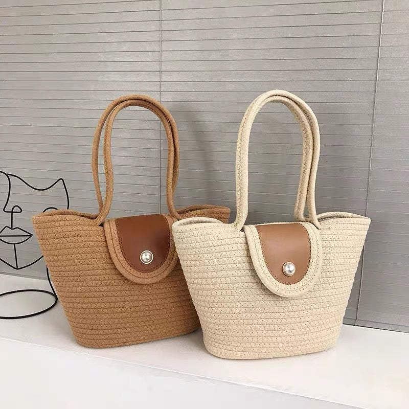 Handbag with Textured Design Bowlift