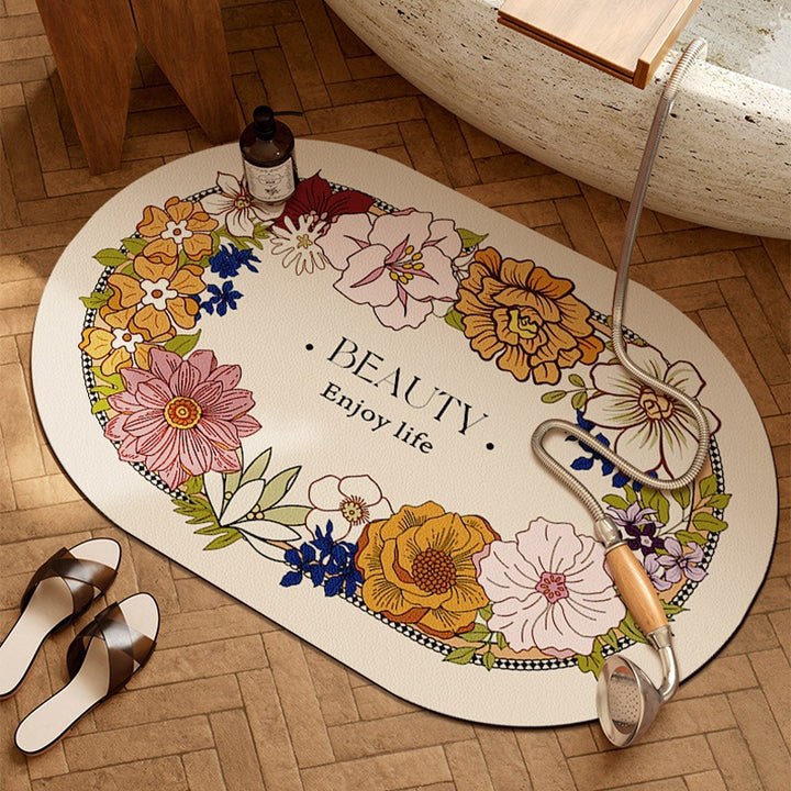 Floral-Themed Decorative Area Mat