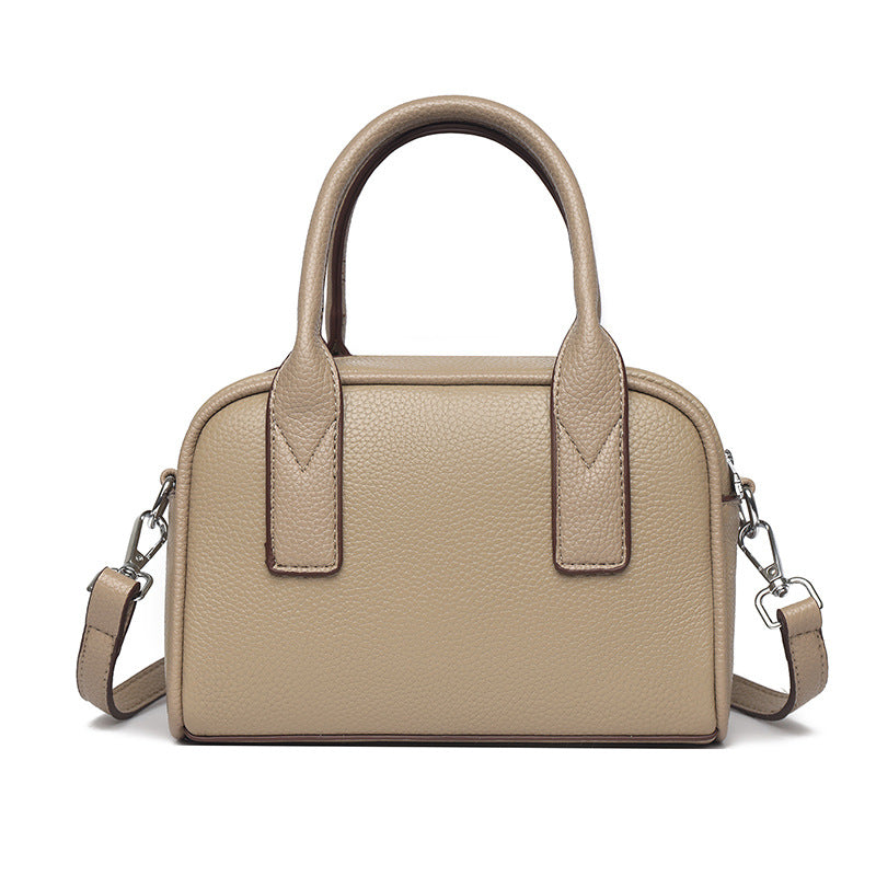 Textured Leather Mini Handheld Satchel Bowlift