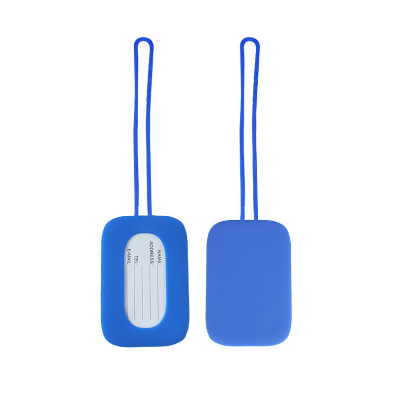 silicone luggage tag with ID window and elastic strap Bowlift