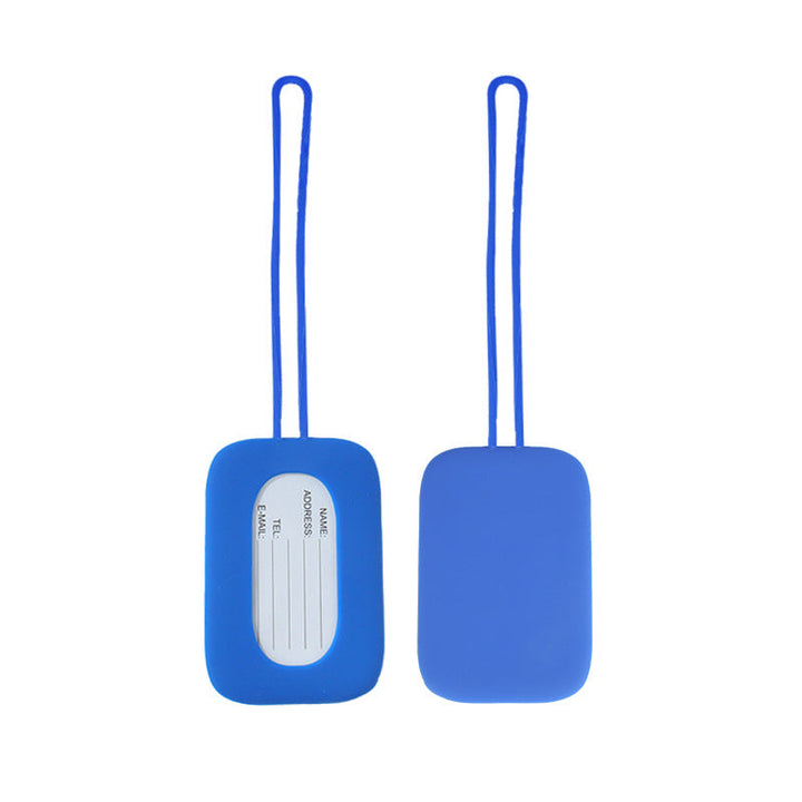 silicone luggage tag with ID window and elastic strap Bowlift