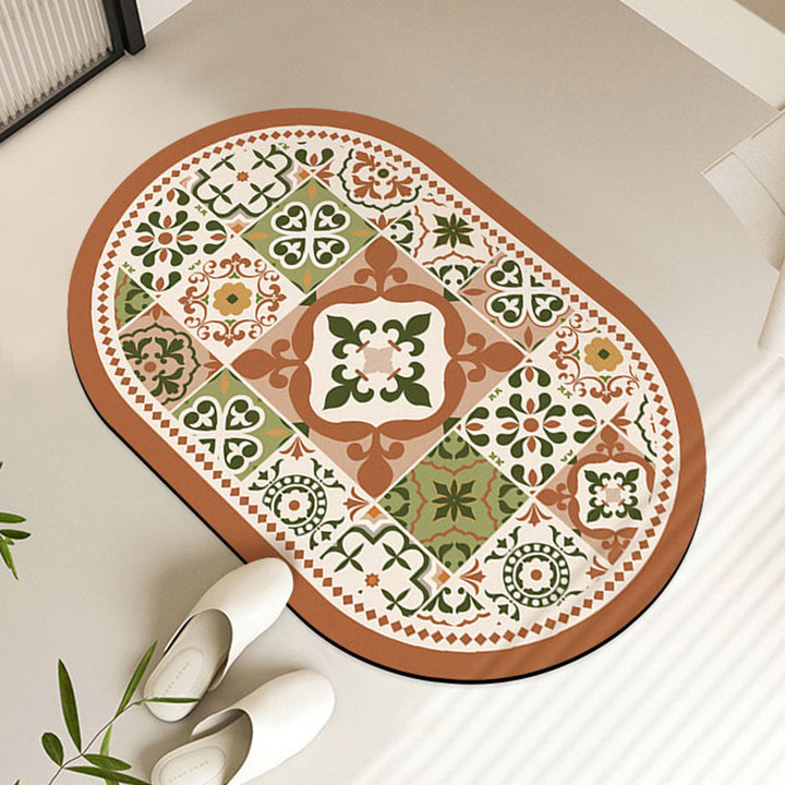 Artistic Floral Accent Mat