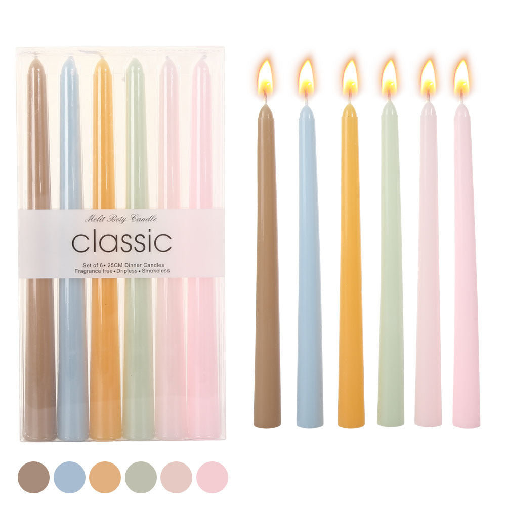 Pastel tapered dinner candles Bowlift