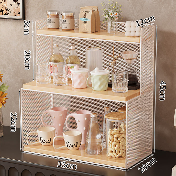 Three-Tiered Metal Kitchen Storage Rack Bowlift