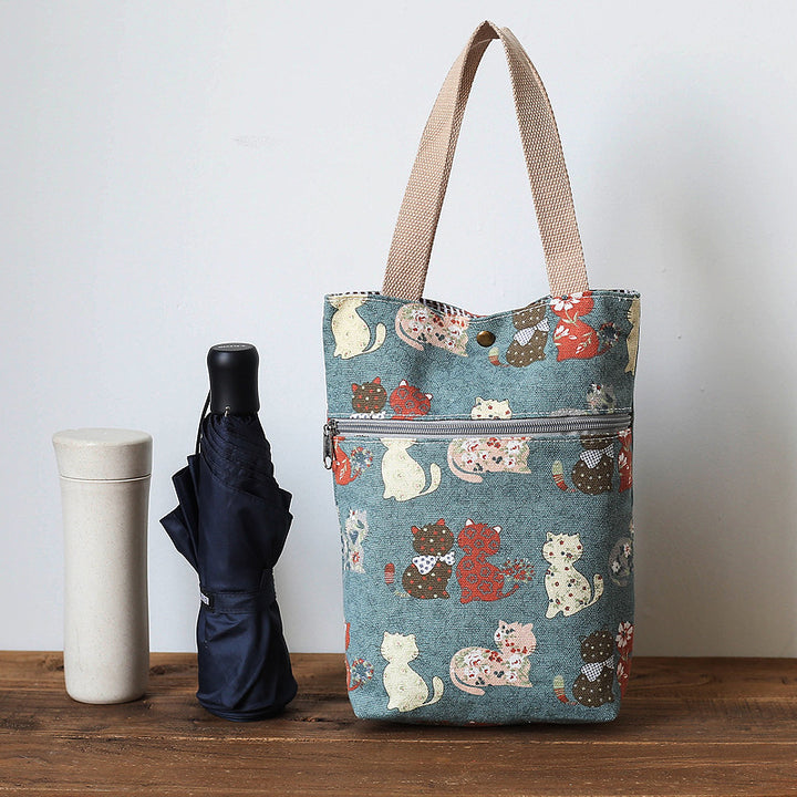 Stylish Cat-Themed Tote Bag Bowlift