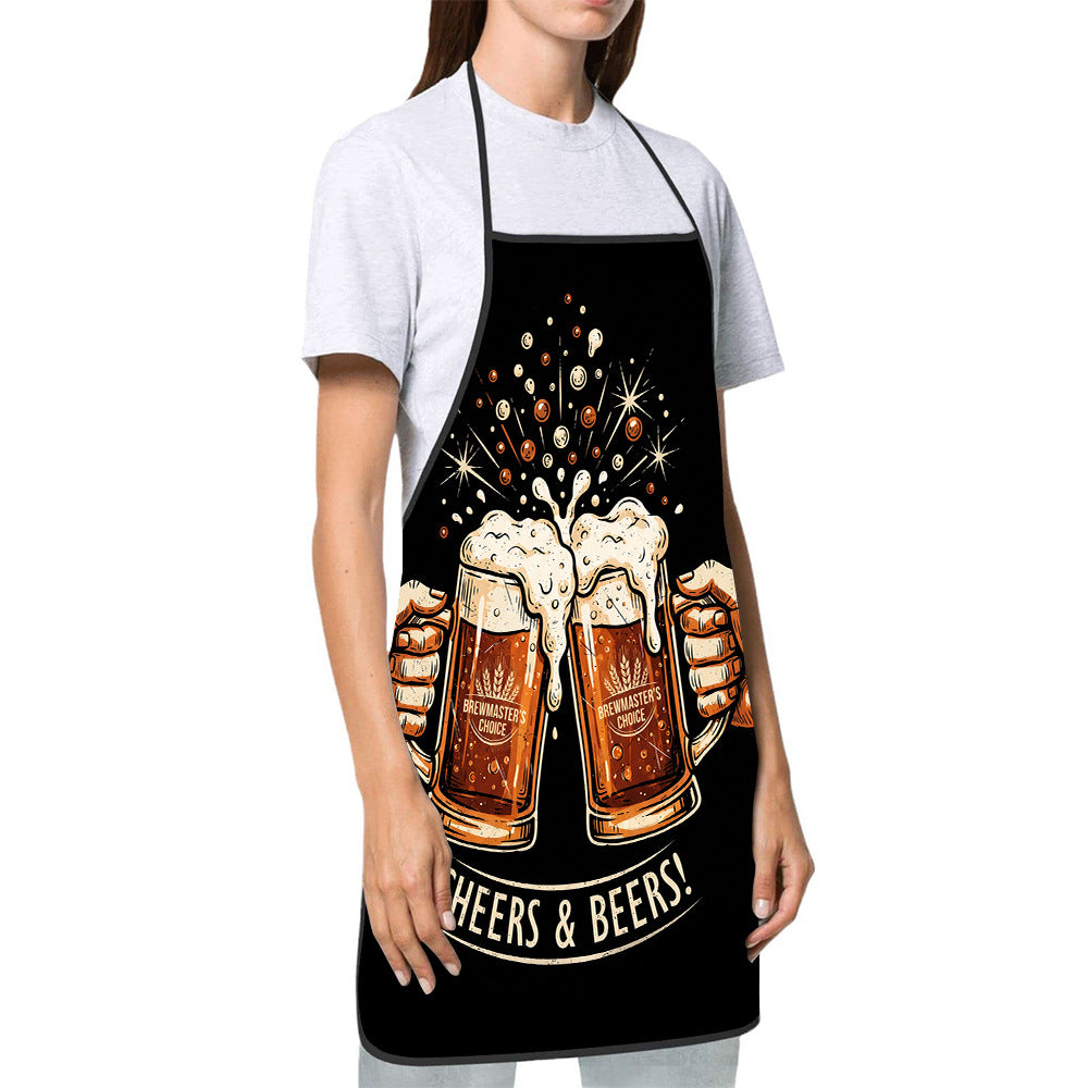 Dog Lover Full-Coverage Kitchen Apron With Adjustable Neck Strap And Waterproof Polyester Shell