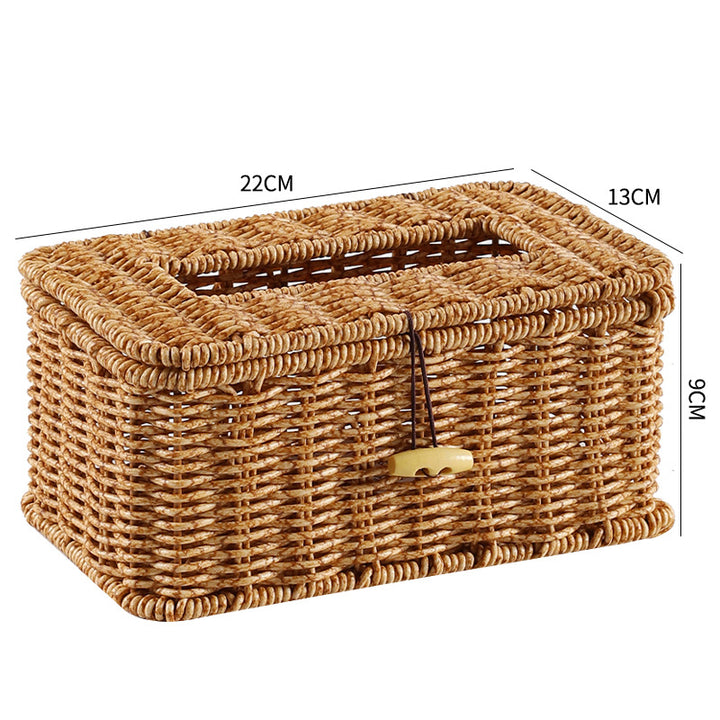 Handmade Wicker Storage Box with Lid Bowlift