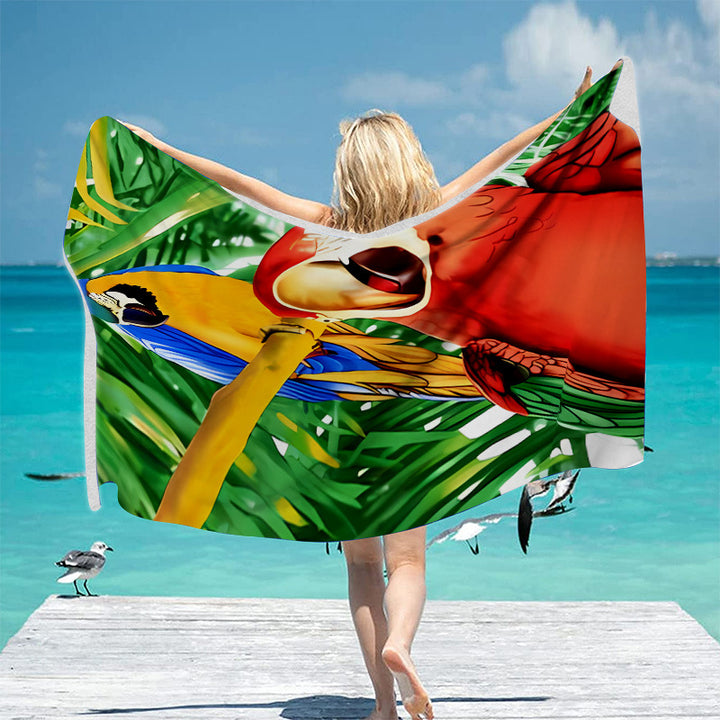 Beach towel with vibrant tropical motif Bowlift