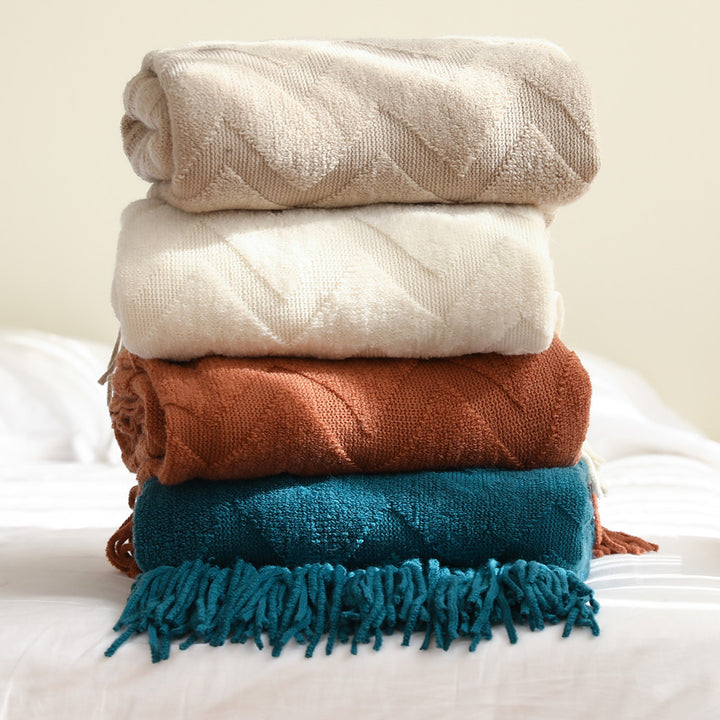 Cozy Textured Throw Blanket Bowlift