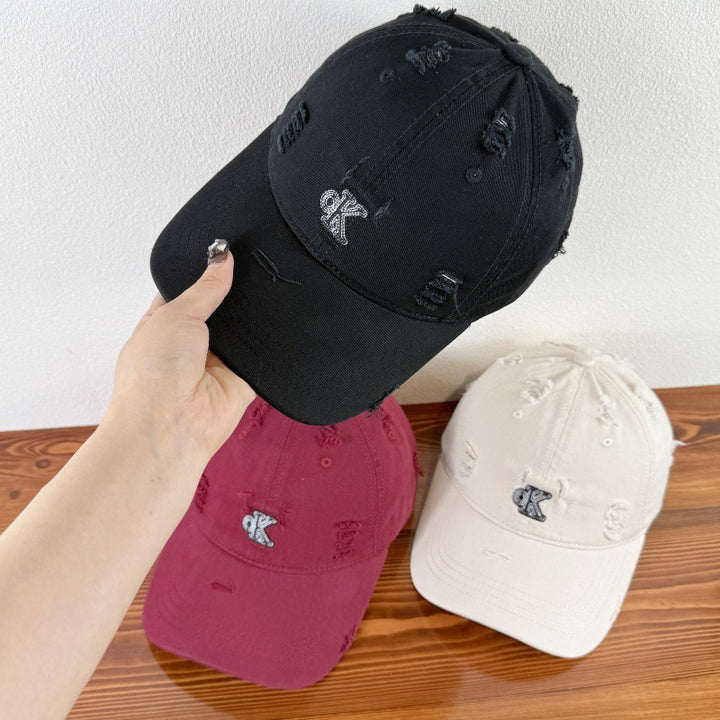 Men's Distressed Adjustable Baseball Cap Bowlift