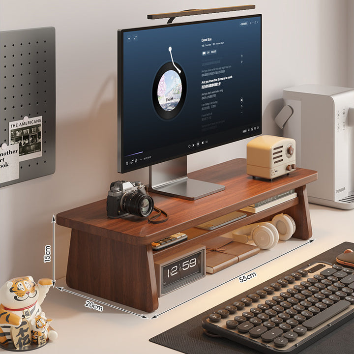 Modern Wooden Monitor Stand with Storage Bowlift