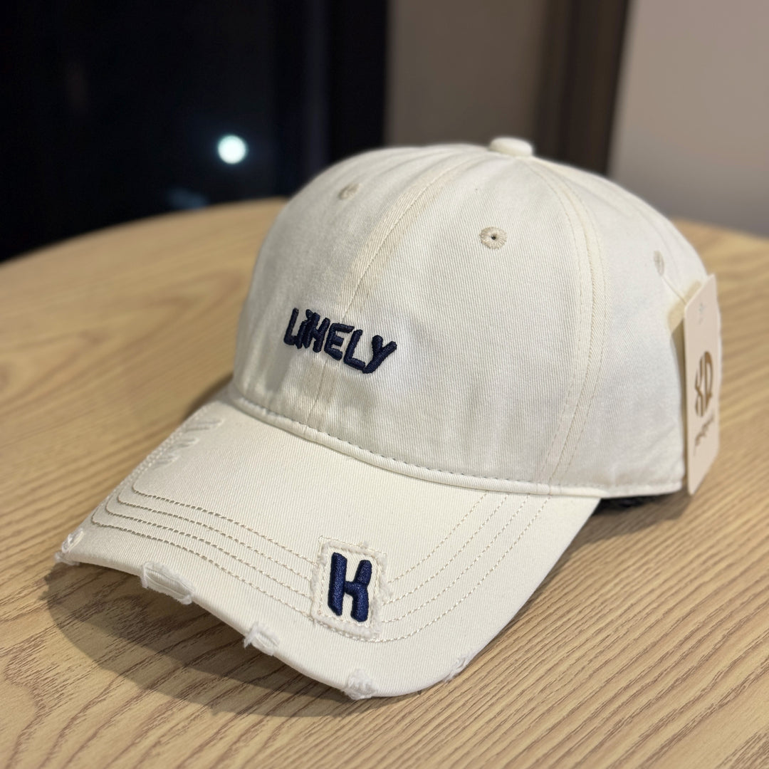 Women's Distressed Embroidered Baseball Cap Bowlift