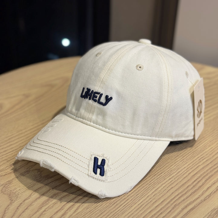 Women's Distressed Embroidered Baseball Cap Bowlift