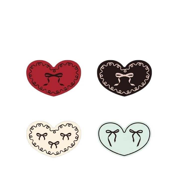 Heart-Shaped Plush Bath Mat Bowlift