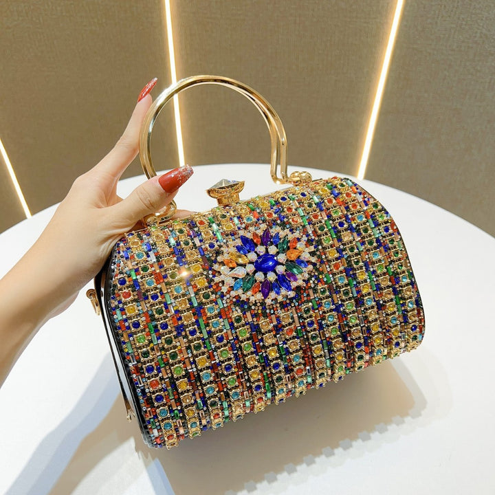 Vintage-Inspired Crystal-Embellished Handbag