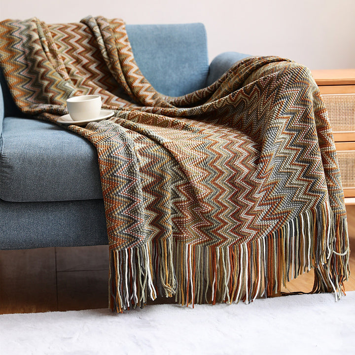 Zigzag Weave Throw Blanket Bowlift