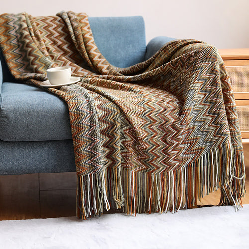 Zigzag Weave Throw Blanket Bowlift