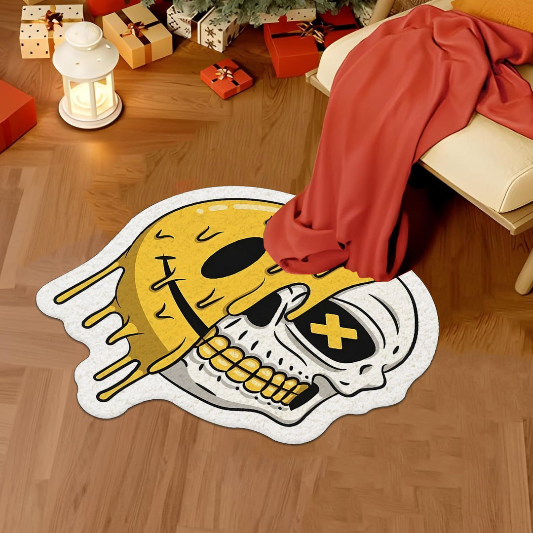 Artistic Skull-Themed Area Rug Bowlift